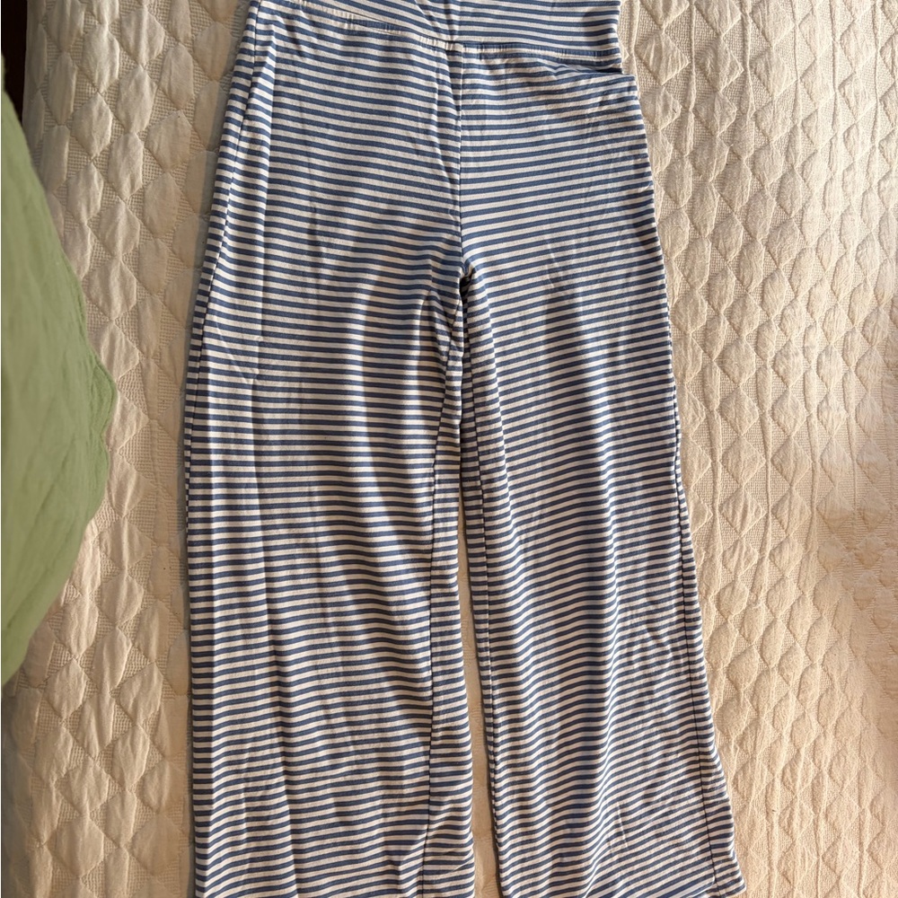 Edikted Blue and Cream Striped Pants